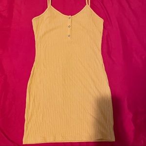 Shein mustard yellow Rib-Knit short dress size small